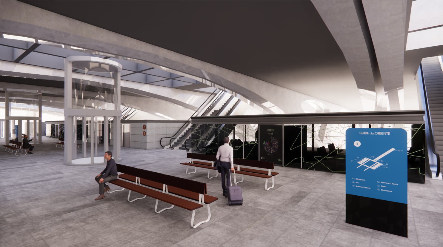 Colored ceiling signs mockup